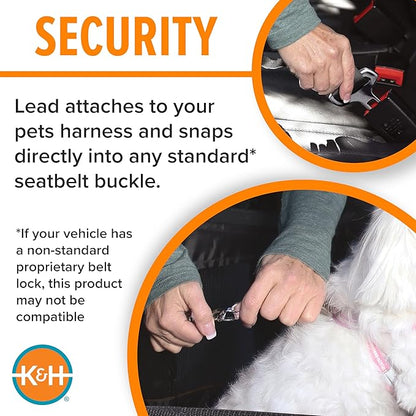 K&H Pet Products Buckle N Go Dog Car Seat for Medium Dogs, Waterproof Fabric, Breathable Mesh Sides, Adjustable Seat Belt Leash, Carseat for Small to Medium Pets, Car Seat Cover - 21 X 13 X 19in