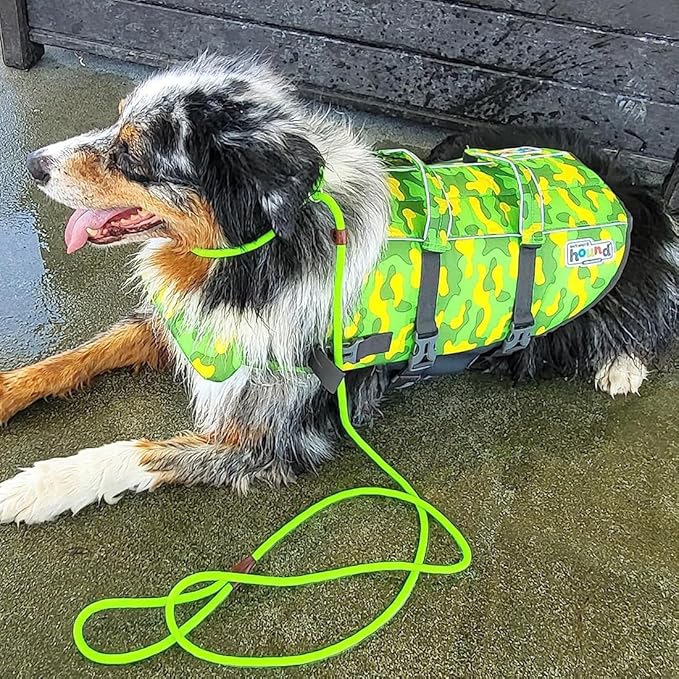 MayPaw Slip Lead Control Leash for Dogs No Pull, 13+ Colors Classic Dog Lead 7 FT Pet Slip Leash, 1/4” Rope Leashes for Small Medium Animals (7ft*1/4", Green)