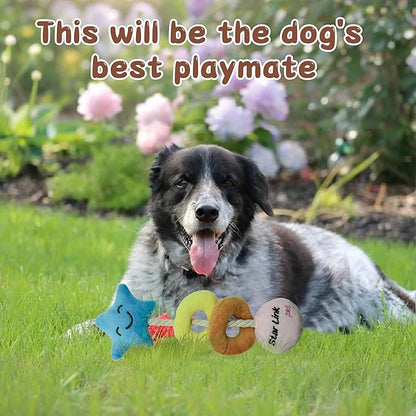 1PC Squeaky Dog Toys to Keep Them Busy Squeaky Dog Toys with Soft Fabric, for Small, Medium, and Large Dogs for Daily Interaction, Companion Training (Star)