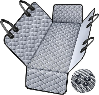 NESTROAD Dog Car Seat Cover for Back Seat,Waterproof & Scratchproof & Hammock for Dogs Backseat Protection,600D Heavy Duty Dog Seat Cover for Cars, Trucks and SUVs(Gray,59"×63")