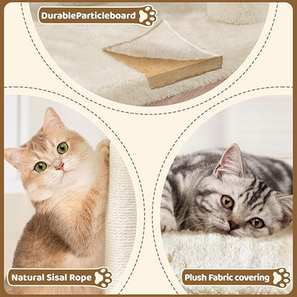 Yaheetech 23.5in Cat Tree Tower, Cat Condo with Sisal-Covered Scratching Posts, Cat House Activity Center Furniture for Kittens, Cats and Pets - Beige