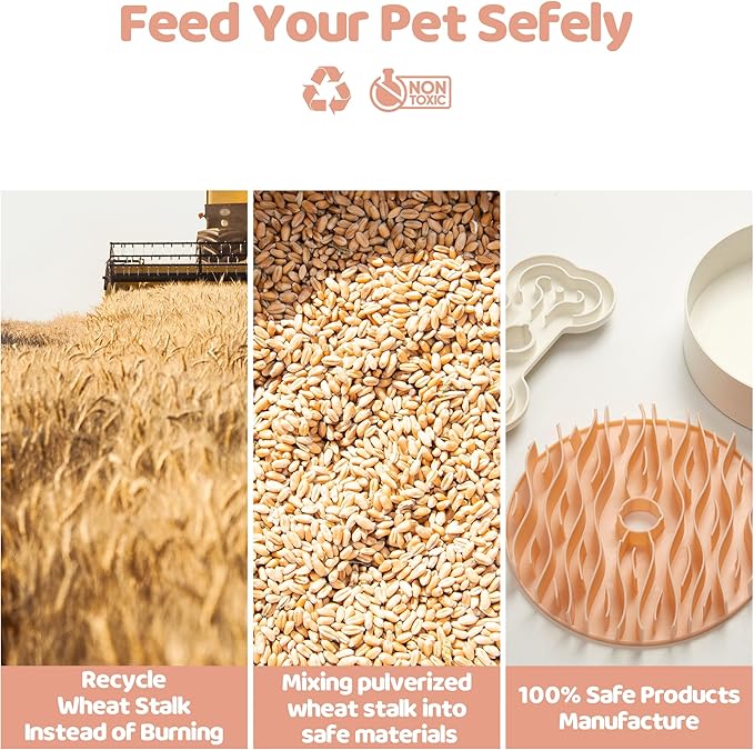 Puzzle Feeder Slow Feeder Dog Bowl for Large Dogs with Non-Slip Base - Adjustable Speed Design, Removable Puzzle Inserts & Dishwasher Safe, Pink