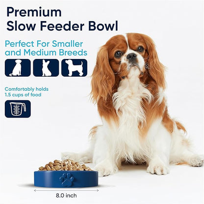 Slow Feeder Dog Bowls – Dog Bowl Slow Feeder – Microwaveable Dog Slow Feeder for All Breeds – Lead and BPA-Free Ceramic Pet Bowl – Pet Feeder for Fast Eaters