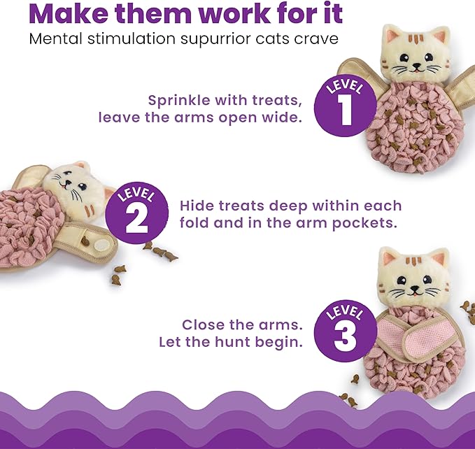 Catstages Snuffle Mat for Cats - Interactive Foraging Toy with Hidden Treats, Non-Slip Base, and Hunting Stimulation for Mental and Physical Activity