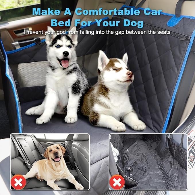Back Seat Extender for Dogs (Black Blue S)