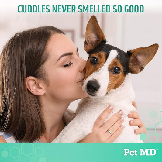 Pet MD Body Spray for Dogs & Cats - Deodorizing Dog Perfume Reduces Static & Eliminates Odor - Long-Lasting Pet Cologne Spray for Dogs - Sugar Cookie Scent - 8 oz