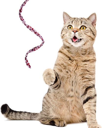 Sumind 3 Pieces Jungle Cat Wand Cat Teaser Charmer Interactive Fun Toys Wand Kitten Kitty Playing Toy, 3 Styles(Classic Color)