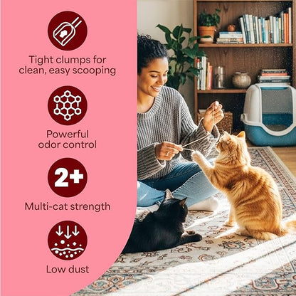 Fresh Step Advanced Extreme Multi Cat Clumping Litter with Febreze Freshness, Low Dust, Odor Control with Ammonia Block Tech, Compatible in Automatic Litter Boxes, 37 lbs. (2 x 18.5 lb)