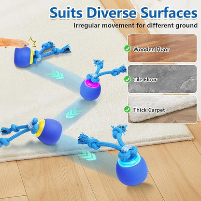 Interactive Dog Toys with Motion Activated, Squeaky Dog Toy Active Rolling Ball for Puppy and Medium Dogs, USB Rechargeable