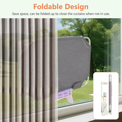 Cat Window Perch for Small Window,Cordless Cat Window Hammock,Cats Seat for Windowsill,Foldable Cat's Windows Bed for Large Cats with Suction Visualization Pwerful Suction Cups