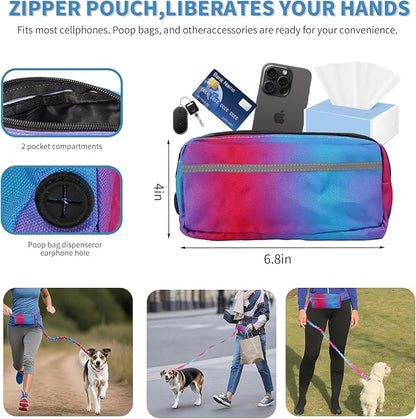 Hands Free Dog Leash for Medium Large Dogs,Hands Free Dog Leash with Zipper Pouch,Suitable for Running Jogging Walkin