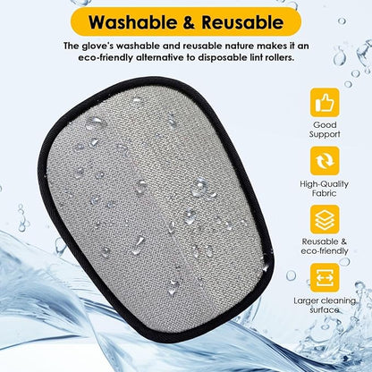 SAWMONG Pet Hair Remover Gloves 2-Pack – Extra-Wide Static Dog & Cat Hair Remover for Couch, Carpet, Clothes & Car Seats, Reusable Lint Roller Alternative