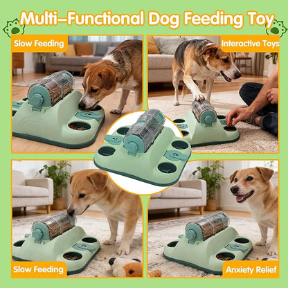 GJEASE Paw-Activated Rolling Interactive Dog Treat Puzzle Toys for IQ Training & Mental Stimulating,Fun Slow Feeder,2 Levels of Challenge