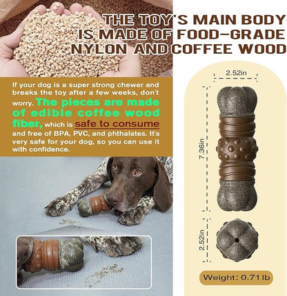 Dog Chew Toys for Aggressive Chewers, Indestructible Tough Squeaky Interactive Dog Toy, Dog Grinding Teeth Mentally Stimulating Chew Toy for Medium/Large Dogs