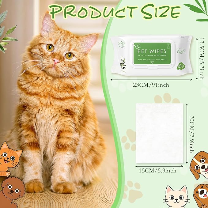 Treela 10 Packs of 800 Dog Wipes Pet Wipes Cat Grooming Supplies for Paws, Butt, Ear, Skin, Eye, Body Bath Cleaning Stain Odor Remover, Home or Travel Use(Tea Tree Flavor)