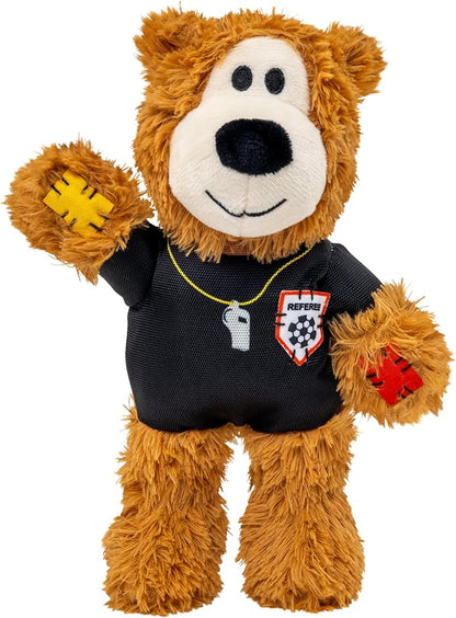 KONG Wild Knots Bear Soccer Player Dog Toy – Referee – National Team Jersey Inspired – International Tournament Edition – Plush Rope Toy with Squeaker, Medium/Large