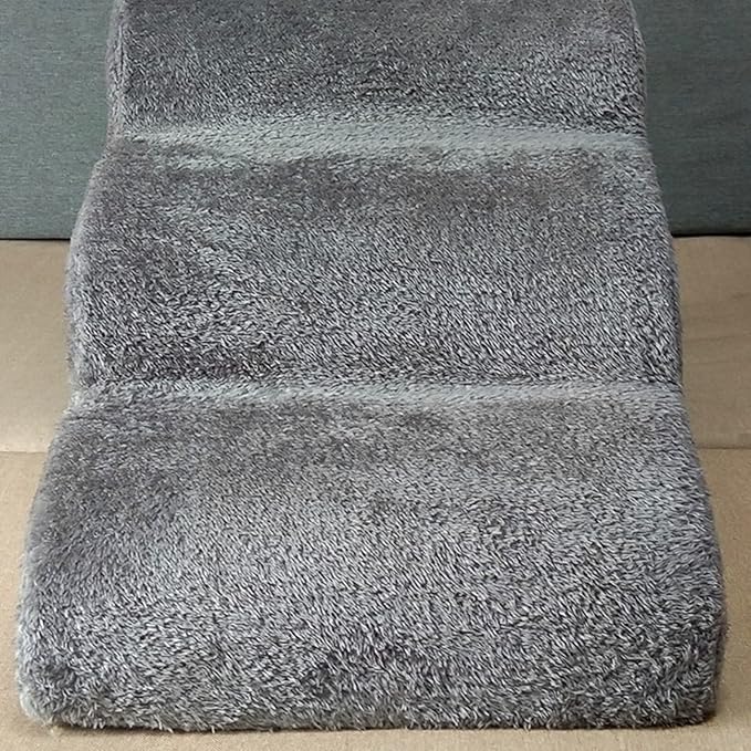 Dog Stairs Ramp for High Bed and Couch, SHUAIGUO Non Slip Pet Ramp Steps with Removable Cover, Extra Wide Pet Ramp with High Density Foam for Small Dog Cat, 3-Tiers