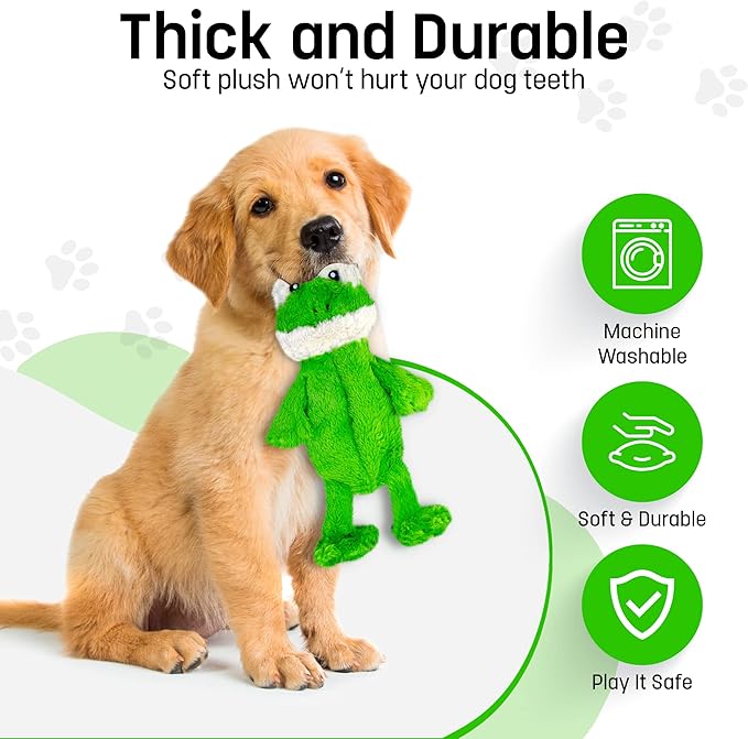 FGA MARKETPLACE Frog Flat NO Stuffing NO Squeak Plush Dog Toy, Funny Style Will Entertain Your Pet for Hours, Recommended for Small and Medium Dog 21 INCH Long