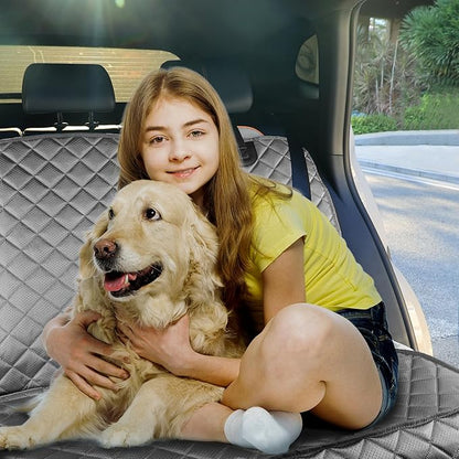 PETICON Waterproof Scratchproof Pet Bench Seat Covers for Cars, SUVs, Nonslip Durable Back Seat Cover for Dogs, Washable Backseat Protection, Gray