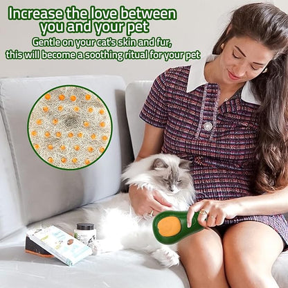 Mity rain Steamy 3-in-1 Cat Grooming Brush - Steam and Water for Deshedding, Cleaning Pets (Dogs/Cats), Green