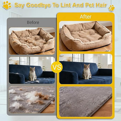 Pet Hair Removal Glove for Cat & Dog,Resuable Five-Finger Electrostatic Magic Brush,Washable Multi-Surface Pet Hair Remover Tool for Furniture, Clothing, Sofa, Carpet, Bed & Car