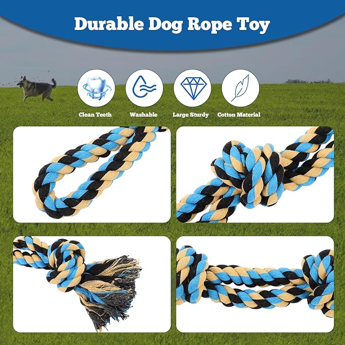 Outdoor Tug of War Dog Toy,Interactive Dog Toys with 2 Rope in Yard Park for Large Medium Small Dogs