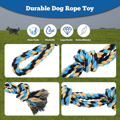 Outdoor Tug of War Dog Toy,Interactive Dog Toys with 2 Rope in Yard Park for Large Medium Small Dogs
