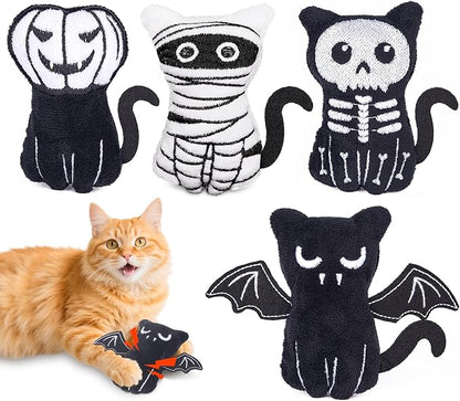 Retro Shaw Catnip Toys, 4 Pack, Fun Cat Toys with Crinkle Sound Inside, Ideal Interactive Kitten Toys for Indoor Cat Nip Kitty Kicker Pet Toy, 3.7Inches