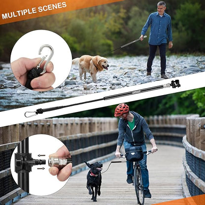 Dog Bike Leash -Dog Hands Free Leas | Attachment | Bike Leash Attachment | with Quick Connect Mechanism | Safety Fit for Outdoor | Easy to Installation and Removal,2Years Warranty Black