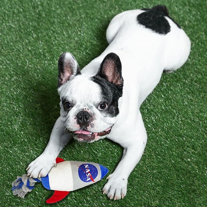 Pets First NASA Rocket Rope Dog Toy, Rocketship Toy for Dogs and Cats with NASA Logo and Design