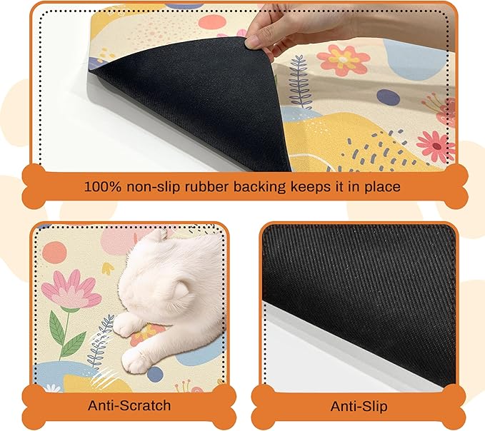 Pet Feeding Mat for Floors Waterproof Dog Mat for Food and Water Absorbent Quick Dry Non Slip mat for Cat Bowls