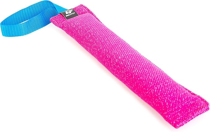 Bull Fit K9 Dog Bite Tug Toy with Strong Handle - Made of Durable & Tear-Resistant French Linen - Perfect for Tug of War, Fetch & Puppy Training - Ideal for Medium to Large Breeds