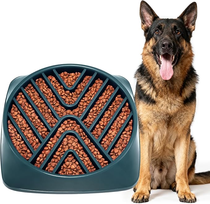 KASBAH Slow Feeder Dog Bowls Large Breed, 5 Cups Capacity for Wet & Dry Food, Puzzle Maze Bowl for Fast Eaters, Non-Slip Base, BPA Free, Helps Prevent Bloat and Aid Digestion