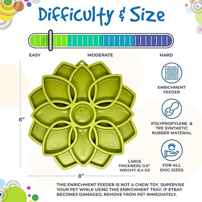 SodaPup Mandala eTray – Durable Slow Feeder Tray Made in USA from Non-Toxic, Pet-Safe, Food Safe Material for Mental Stimulation, Calming, Avoiding Overfeeding, Slow Eating, Healthy Digestion & More