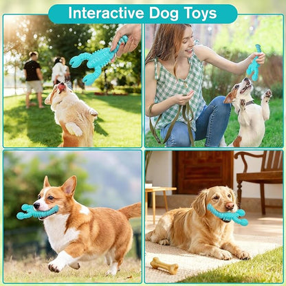 2 Pack Dog Toys for Aggressive Chewers, Indestructible Tough Dog Chew Toys for Medium Large Breeds, Bacon Flavor to Keep Them Busy