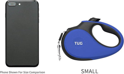 TUG 360° Tangle-Free Retractable Dog Leash with Waste Bag Dispenser (Small, Blue)