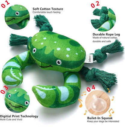 Dog Toys, Dog Plush Toy for Large Breed, Cute Squeaky Dog Toys with Crinkle Paper, Dog Chew Toys for Puppy, Small, Middle, Big Dogs (Crab)
