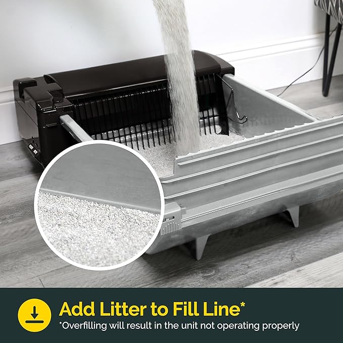 Pet Zone Semi - Self Cleaning Semi Automatic Cat Litter Box - Smart Scoop Cat Litter Box with 6 Bags & Carbon Filter for Up to Two Cats 6-16 Pounds
