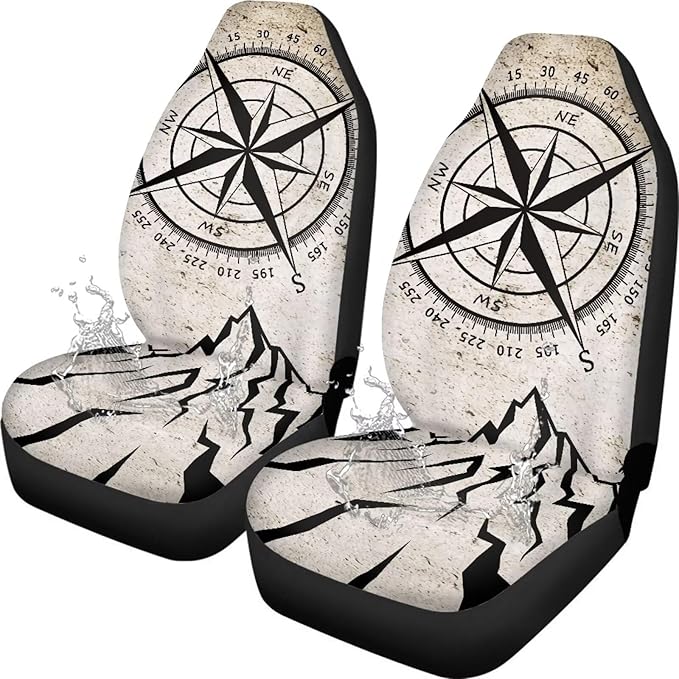Car Seat Covers Set of 2 Waterproof Front Seat Covers Stretch Polyester Fabric Cover Breathable Front Seat Cover Universal Fit for Auto Truck Van SUV
