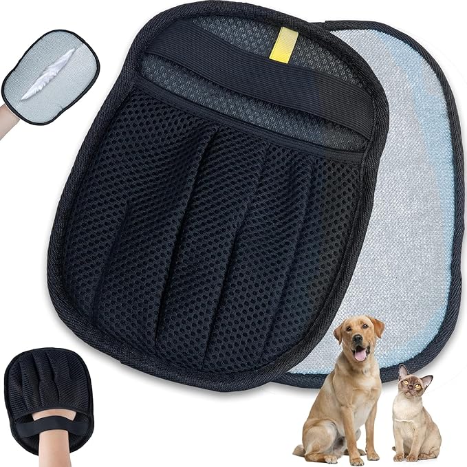 Pet Hair Remover Glove for Cat & Dog, Quick Clean for Couch, Furniture, Carpet & Car Seat, Reusable Electrostatic Design, Covers More Surface