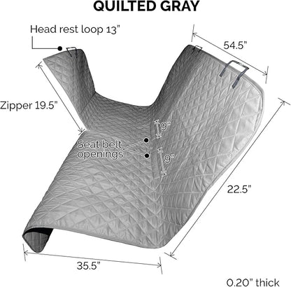 Furhaven Universal Water-Resistant Quilted Hammock-Style Backseat or Cargo Area Protector - Gray, One Size