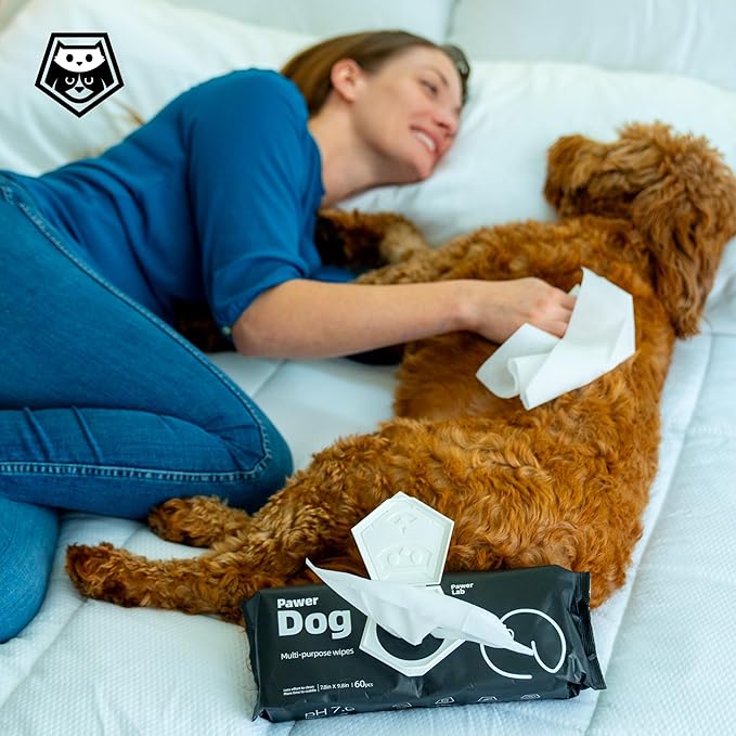 Plant-Based Dog Wipes – Extra Thick, Large, Hypoallergenic, Fragrance-Free Grooming Wipes for Paws & Coats, 60 Count