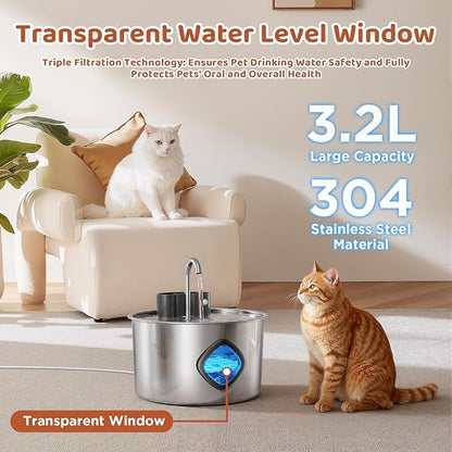 Cat Water Fountain Filter Replacement 12-Pack (8 Carbon Filters + 4 Pump Sponges) Compatible with 2.2L/3L/3.2L/3.5L Stainless Steel Pet Fountains