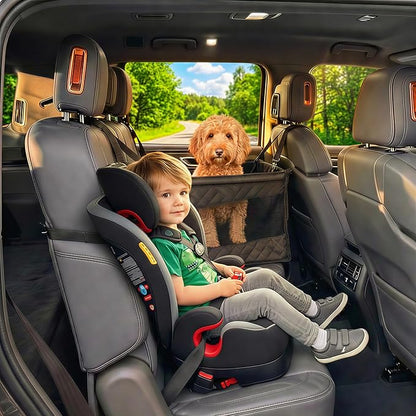 Dog Car Seat for Large Dogs – Sturdy Waterproof Pet Booster with Interior Tether – Washable Reinforced Travel Bed for Comfortable Trips - Large, Medium, and Small Pets - 21x21x20