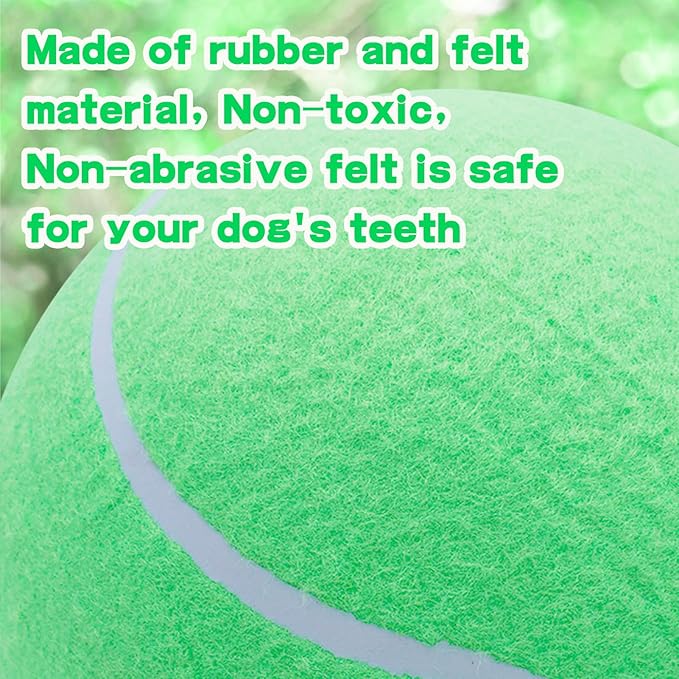 Big Tennis Ball for Dogs, Giant Dog Tennis Ball Toy Large Outdoor Sports Gift for Small Medium Large Dog (Green, 9.5 inch)