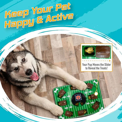 NCAA Puzzle Toy Slow Feeder, Puzzle Treat Dog Toy, Interactive Dog Treat Toy, Dog Puzzle Feeding Slow Toy (Auburn Tigers)
