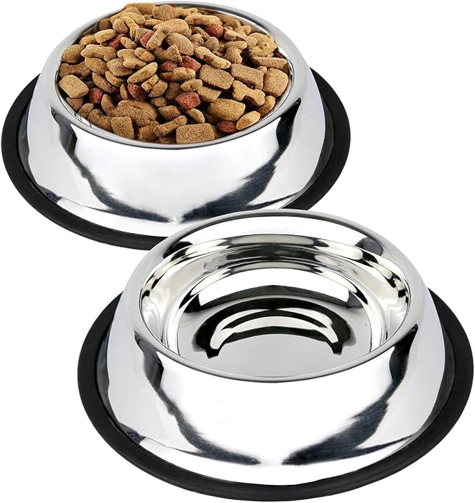 Estilo Stainless Steel Dog Bowls, 32 Oz (Set of 2)