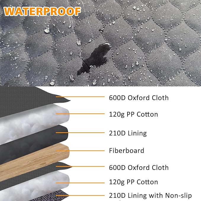 ROCCS Dog Seat Cover for Back Seat with Hard Botton Holds 450lbs,Universal Car Truck Back Seat Extender for Dogs Travle Hammock Bed Waterproof