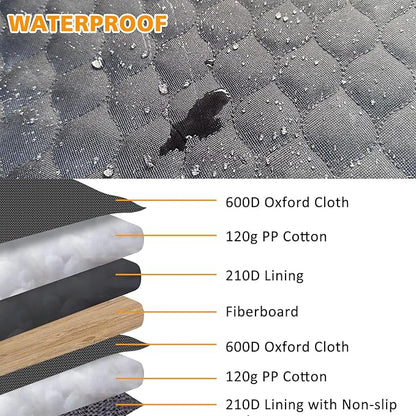 ROCCS Dog Seat Cover for Back Seat with Hard Botton Holds 450lbs,Universal Car Truck Back Seat Extender for Dogs Travle Hammock Bed Waterproof