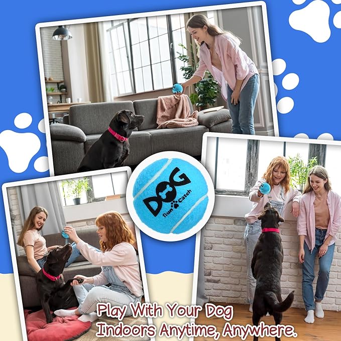 Squeaky Tennis Balls for Dogs, 6 Pack 2.5" Squeaky Dog Balls for Medium Large Breed, SGS Certified Non-Toxic, Interactive Fetch Toys, Perfect for Outdoor & Indoor Play